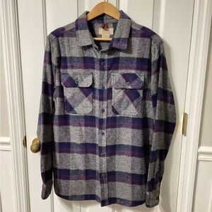 Boston Traders Men’s Medium Outdoors Plaid Gray Flannel  LS Cotton